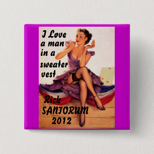 Badge Carré 5 Cm Rick Santorum 2012