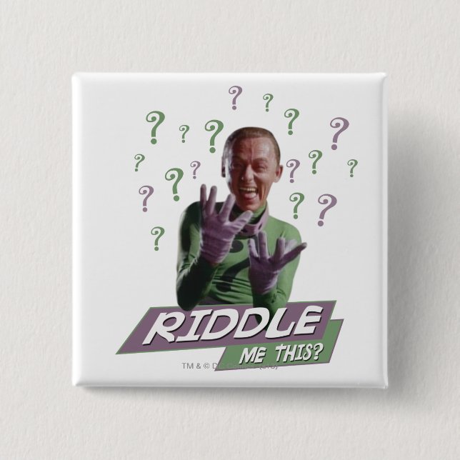 Badge Carré 5 Cm Riddler - Riddle Me This (Devant)