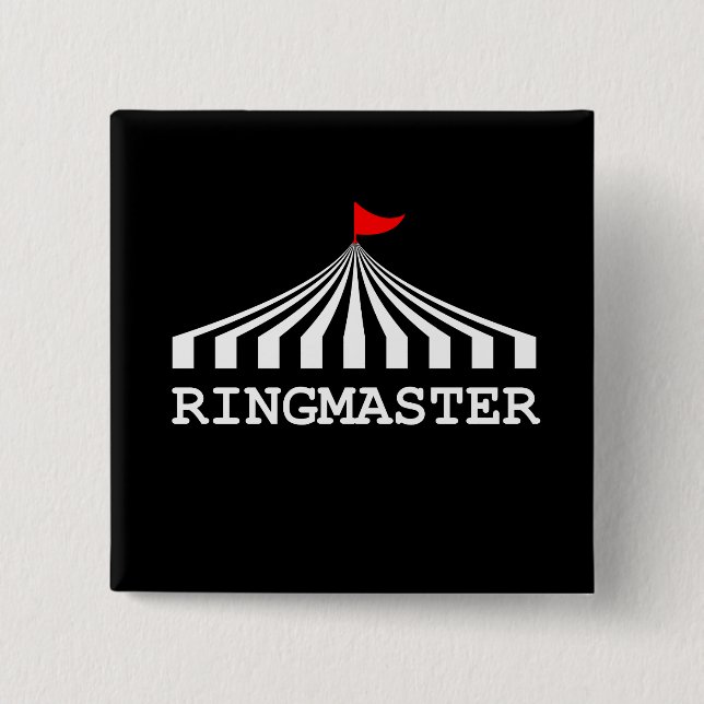 Badge Carré 5 Cm Ringmaster - Circus Showman Ringmaster (Devant)
