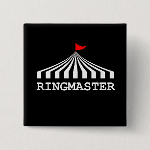 Badge Carré 5 Cm Ringmaster - Circus Showman Ringmaster