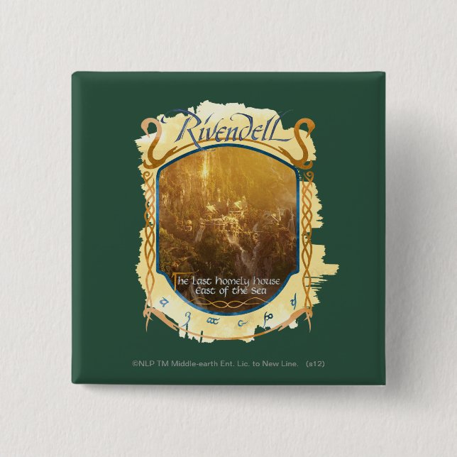 Badge Carré 5 Cm Rivendell Graphic (Devant)