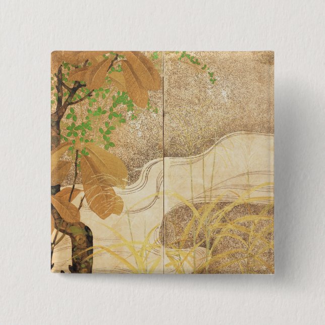 Badge Carré 5 Cm Rivière débordante (Devant)