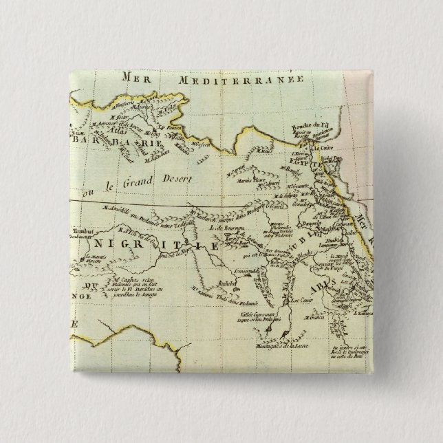 Badge Carré 5 Cm Rivière et montagnes d'Afrique (Devant)