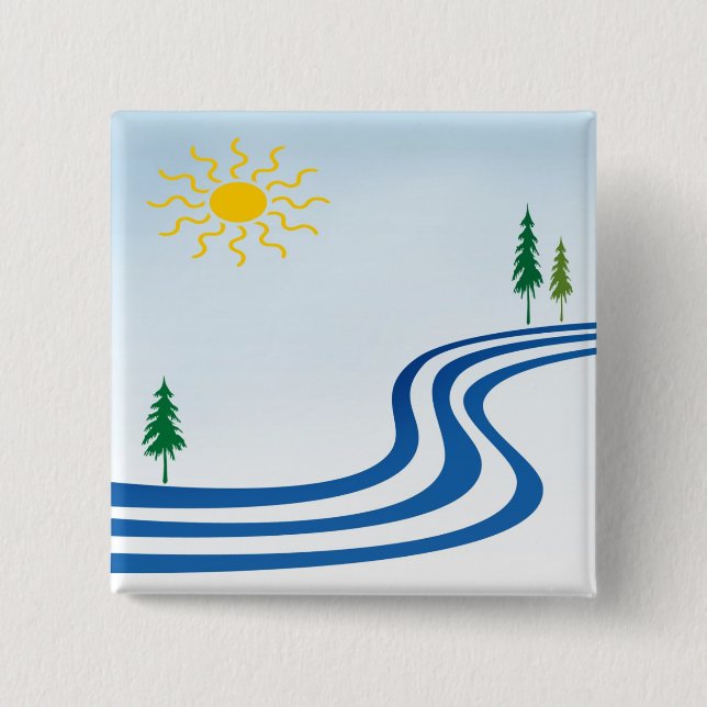 Badge Carré 5 Cm Rivière paresseuse (Devant)