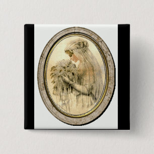 Badge Carré 5 Cm Robe de mariage vintage Épouse victorienne / Bouto