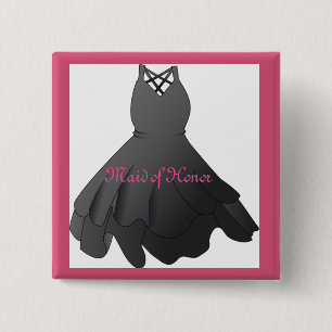 Badge Carré 5 Cm Robe de mariée Demoiselle d'honneur Bouton 