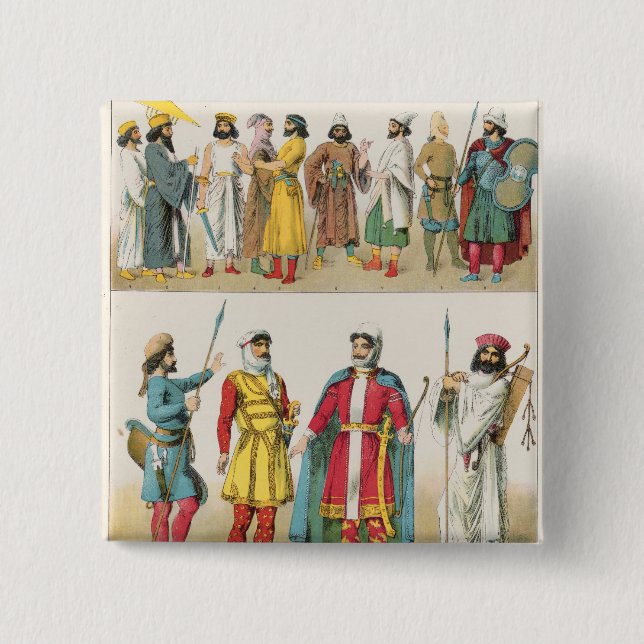 Badge Carré 5 Cm Robe persane, de "der Voelker de Trachten", 1864 (Devant)