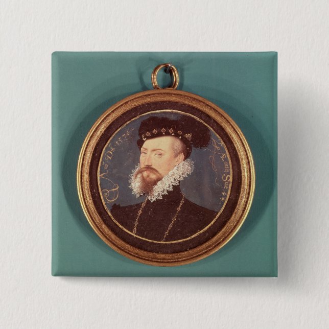 Badge Carré 5 Cm Robert Dudley, comte de Leicester (c.1532-88) 1576 (Devant)