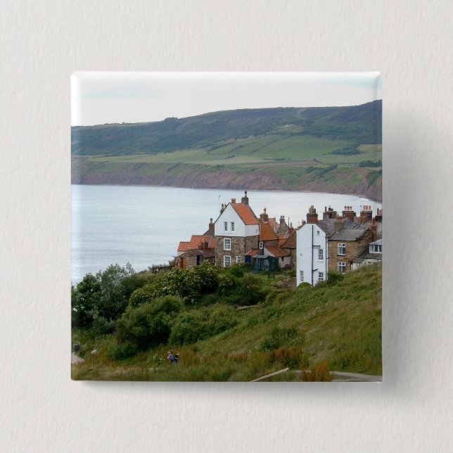 Badge Carré 5 Cm Robin Hood's Bay (Devant)