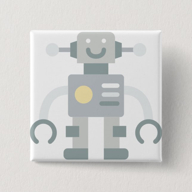 Badge Carré 5 Cm robot (Devant)