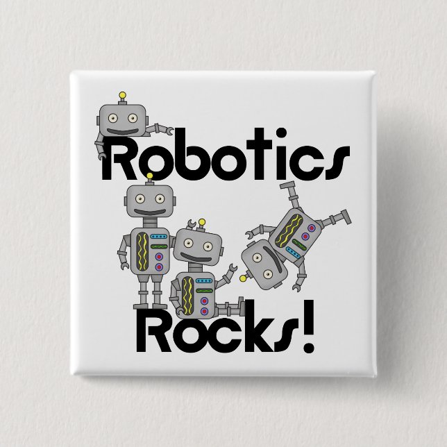 Badge Carré 5 Cm Robotics Rocks (Devant)