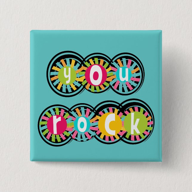 Badge Carré 5 Cm Roche (Devant)