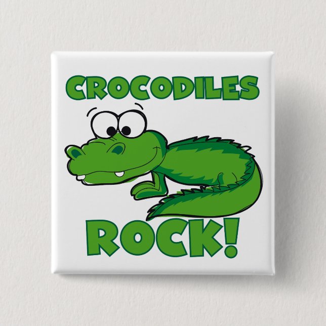 Badge Carré 5 Cm Roche de crocodiles (Devant)