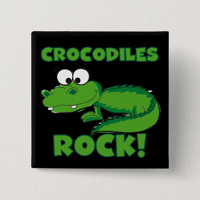 Badge Carré 5 Cm Roche de crocodiles (Devant)