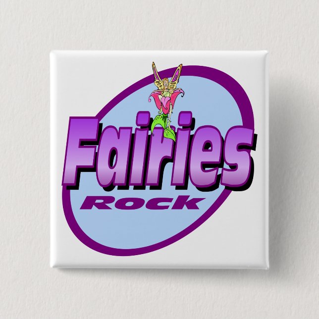 Badge Carré 5 Cm Roche de fées (Devant)