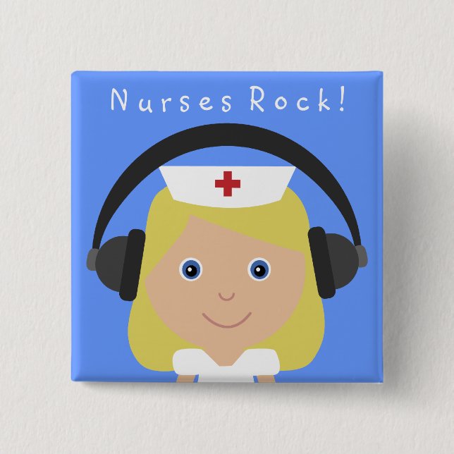Badge Carré 5 Cm Roche d'infirmières ! (Devant)