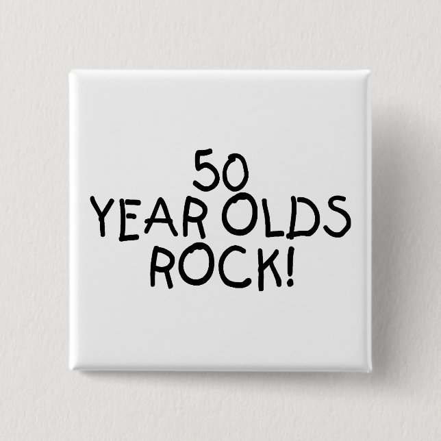 Badge Carré 5 Cm Rock 50 ans (Devant)