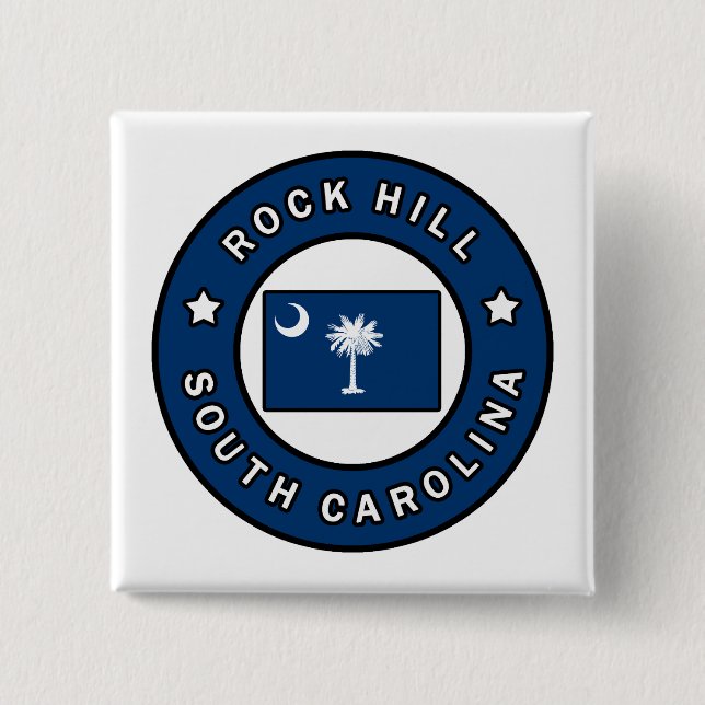 Badge Carré 5 Cm Rock Hill Caroline du Sud (Devant)