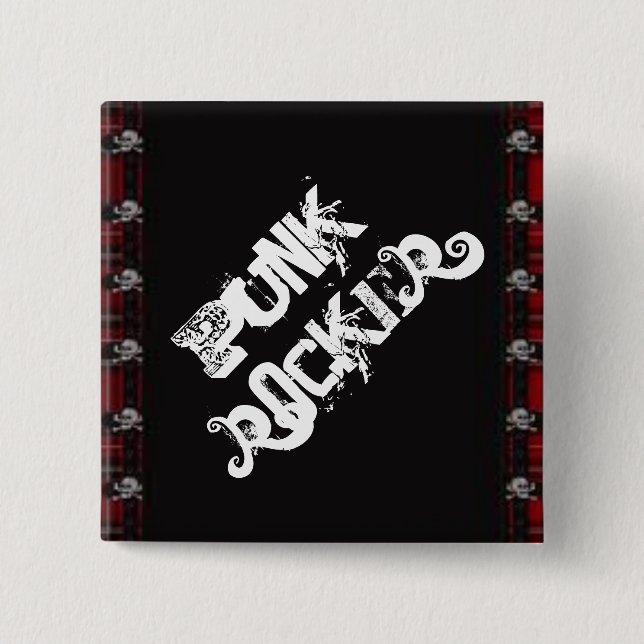 Badge Carré 5 Cm Rocker punk (Devant)
