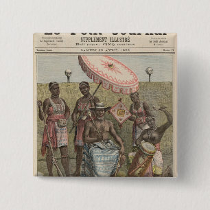 Badge Carré 5 Cm Roi de Behanzin du Dahomey
