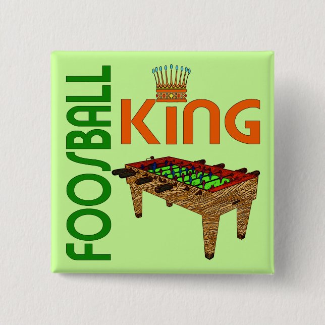 Badge Carré 5 Cm Roi de Foosball (Devant)