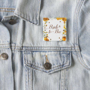 Badge Carré 5 Cm Rôle de la mariée abeille à la baby shower