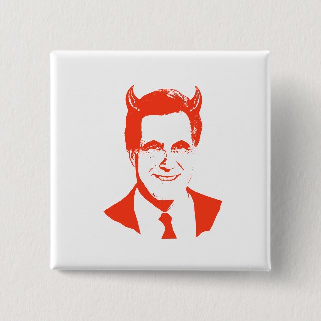 Badge Carré 5 Cm Romney est le diable (Devant)