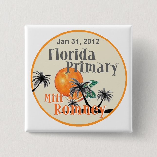 Badge Carré 5 Cm Romney Floride (Devant)