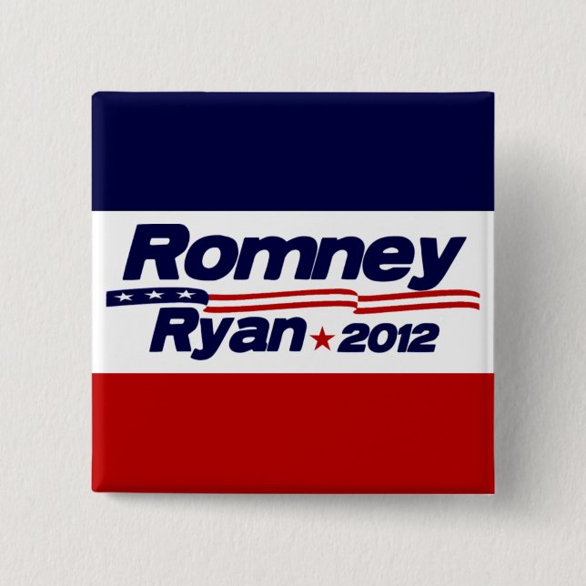 Badge Carré 5 Cm Romney Ryan 2012 (Devant)
