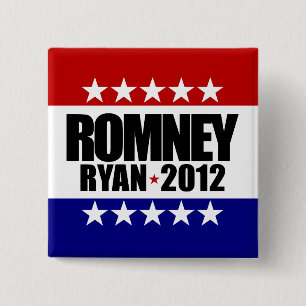 Badge Carré 5 Cm Romney Ryan 2012