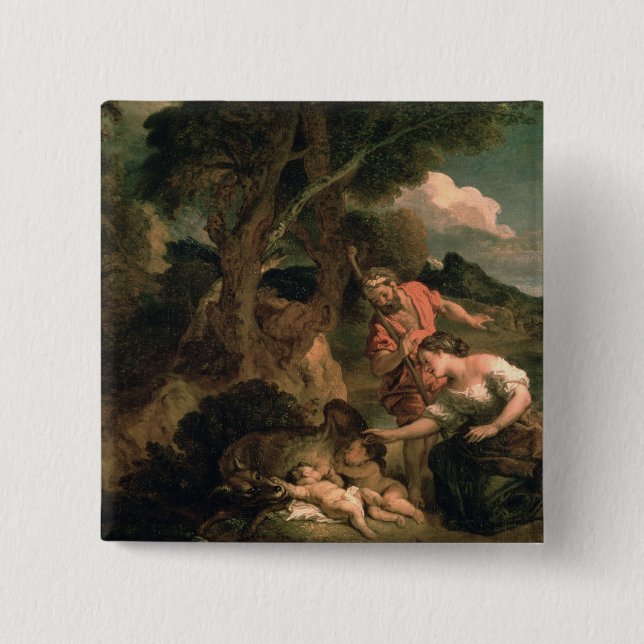 Badge Carré 5 Cm Romulus et Remus (Devant)