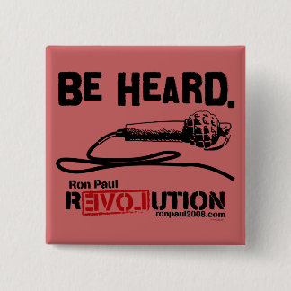 Badge Carré 5 Cm Ron Paul pour le Président Button