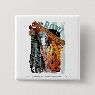 Badge Carré 5 Cm Ron Weasley Collage 1
