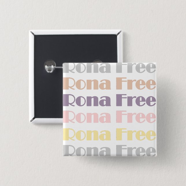 Badge Carré 5 Cm Rona Free (Devant & derrière)