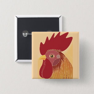 Badge Carré 5 Cm Rooster