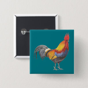 Badge Carré 5 Cm Rooster