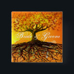 Badge Carré 5 Cm Roots of Love<br><div class="desc">Tree Wedding Invitations for the Activists Nature Lover - If you would like a glossy finish (glossy on front side only) order the basic, linen or metallic papers - for a matte finish order recycled, felt or speckled. -see more whimsical tree invitations Red Love Tree with Birds 5 x 7...</div>