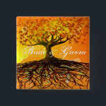 Badge Carré 5 Cm Roots of Love<br><div class="desc">Tree Wedding Invitations for the Activists Nature Lover - If you would like a glossy finish (glossy on front side only) order the basic, linen or metallic papers - for a matte finish order recycled, felt or speckled. -see more whimsical tree invitations Red Love Tree with Birds 5 x 7...</div>