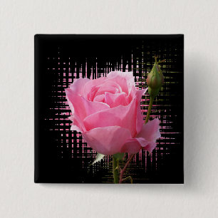 Badge Carré 5 Cm rose