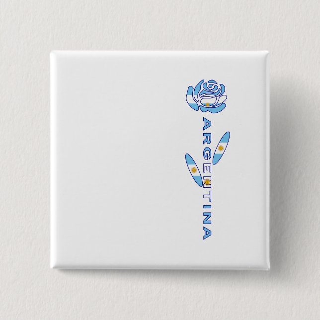 Badge Carré 5 Cm Rose Argentine (Devant)