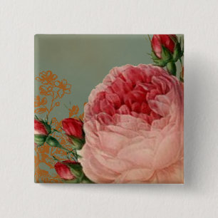 Badge Carré 5 Cm Rose Blenheim