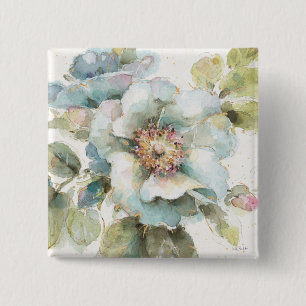 Badge Carré 5 Cm Rose de bleu