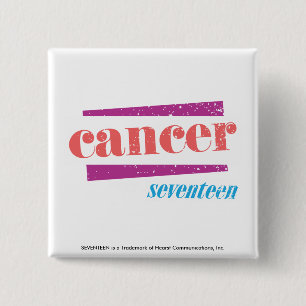 Badge Carré 5 Cm Rose de Cancer
