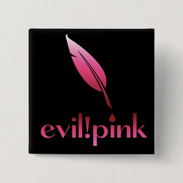 Badge Carré 5 Cm rose de mal (Devant)