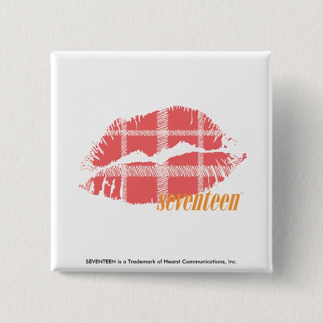 Badge Carré 5 Cm Rose de plaid (Devant)