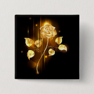 Badge Carré 5 Cm Rose d'or ( rose dorée )