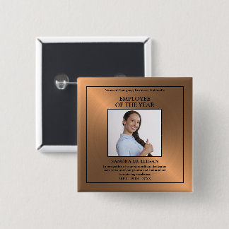 Badge Carré 5 Cm Rose Gold/Personalised Photo - Employee Award