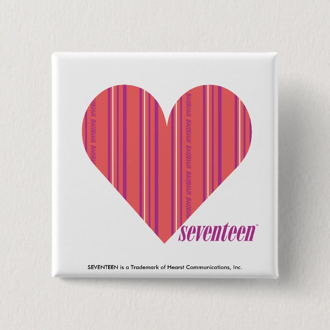 Badge Carré 5 Cm Rose mince 3 de rayures (Devant)