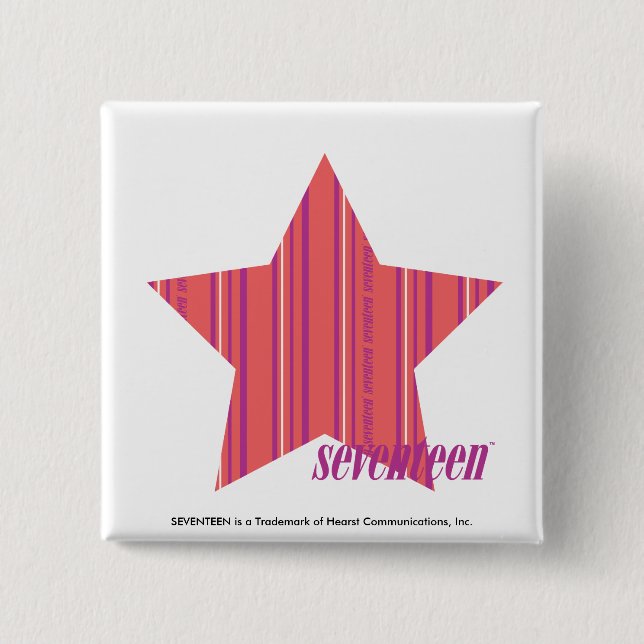 Badge Carré 5 Cm Rose mince 4 de rayures (Devant)