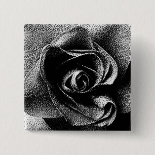 BADGE CARRÉ 5 CM ROSE NOIR